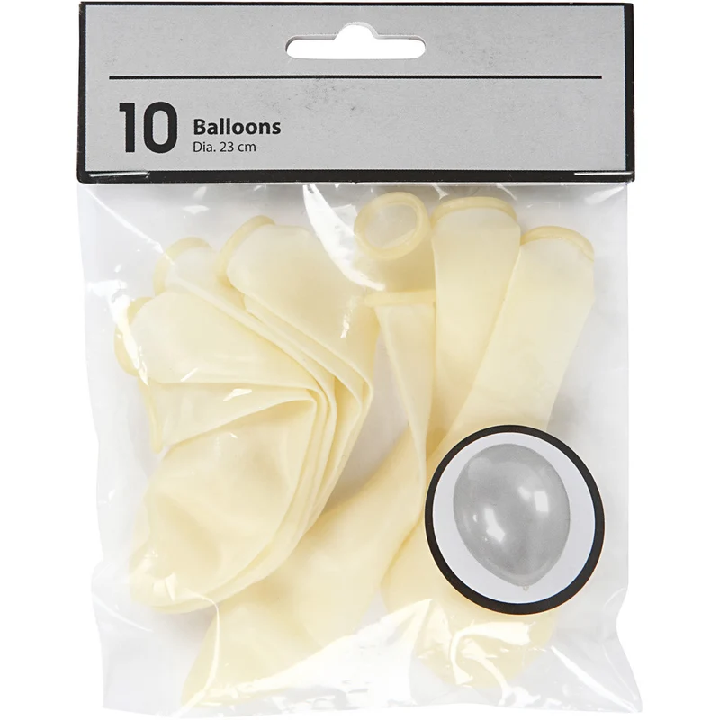 Ballons, rund, D 23 cm, Transparent, 10 Stk/ 1 Pck [HOB-59182]