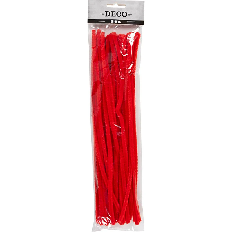 Pfeifenreiniger, L 30 cm, Dicke 6 mm, Rot, 50 Stk/ 1 Pck [HOB-51613]