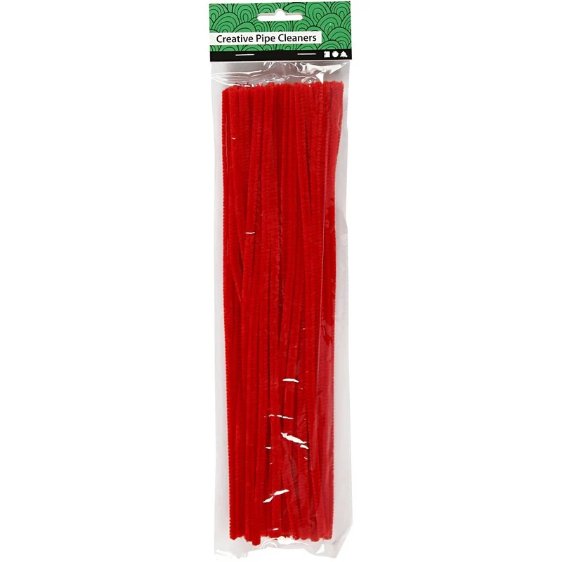 Pfeifenreiniger, L 30 cm, Dicke 6 mm, Rot, 50 Stk/ 1 Pck [HOB-51613]