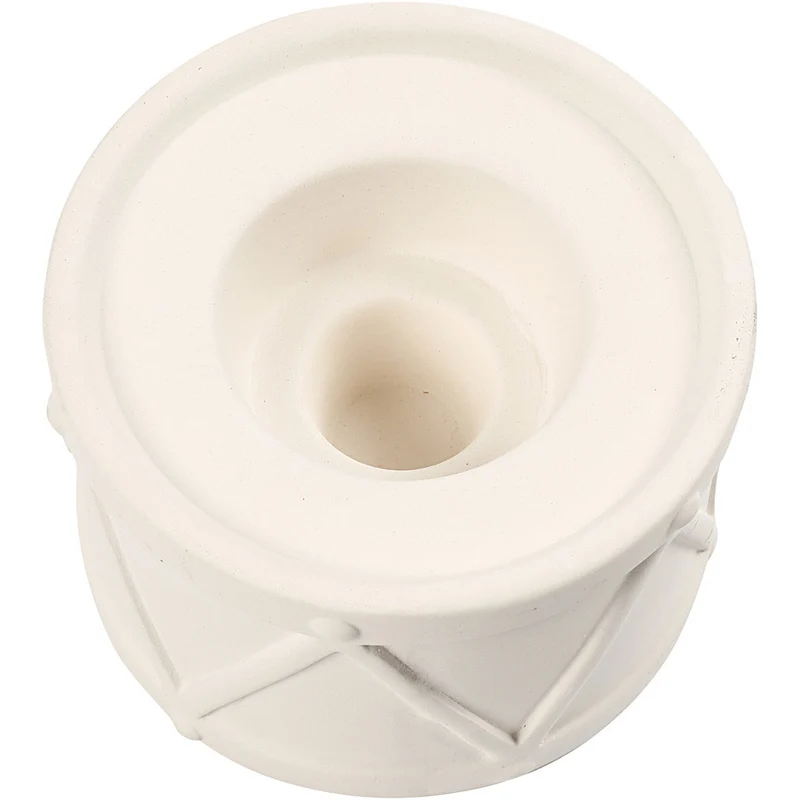 Kerzenständer, H 6,6 cm, D 9,3 cm, Lochgröße 2,2+4 cm, Weiß, 2 Stk/ 1 Pck [HOB-50575]