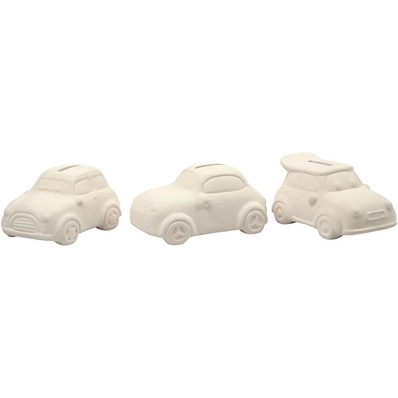 Spardosen Autos, H 5,5 cm, L 12,5 cm, B 7,8 cm, Weiß, 12 Stk/ 1 Pck [HOB-50541]
