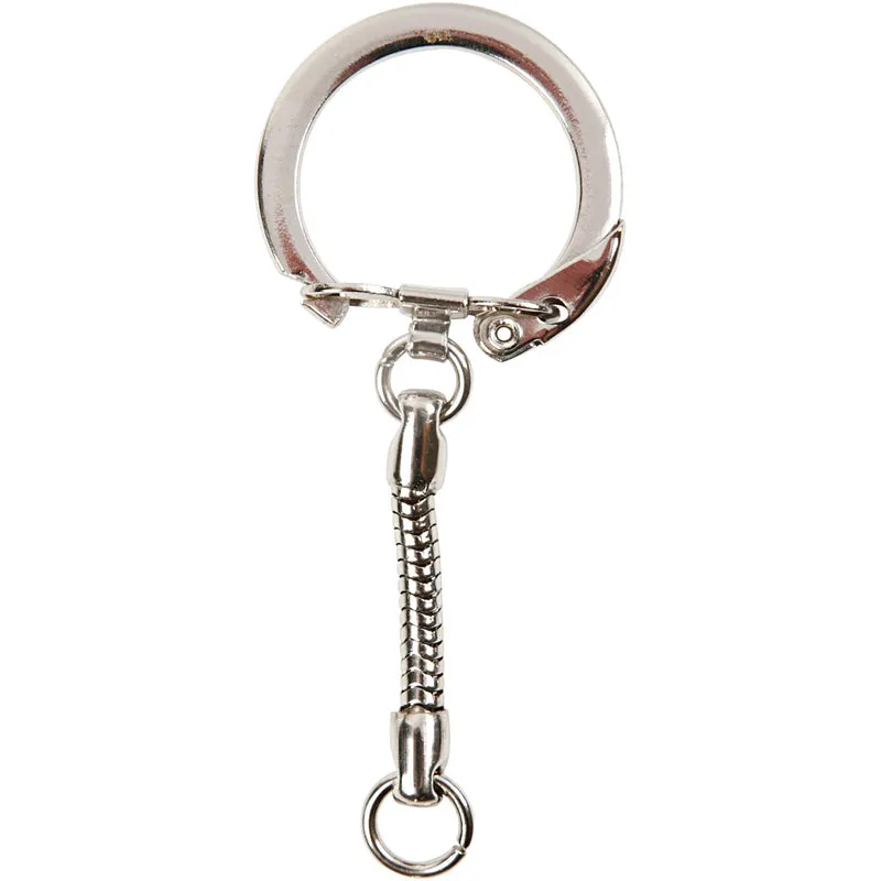 Schlüsselring mit Kette, L 6 cm, D 2,3 cm, 5 Stk/ 1 Pck [HOB-512821]