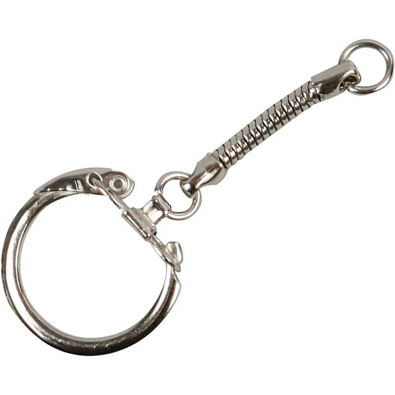 Schlüsselring mit Kette, L 6 cm, D 2,3 cm, 5 Stk/ 1 Pck [HOB-512821]