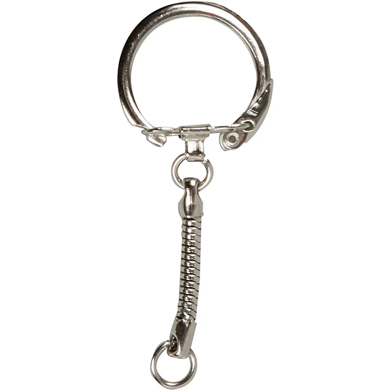 Schlüsselring mit Kette, L 6 cm, D 2,3 cm, 25 Stk/ 1 Pck [HOB-51282]