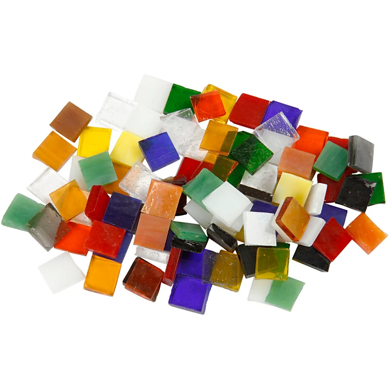 Mosaiksteine aus Glas, Größe 10x10 mm, Dicke 3 mm, ca. 700 Stk, 454 g/ 1 Pck [HOB-55553]