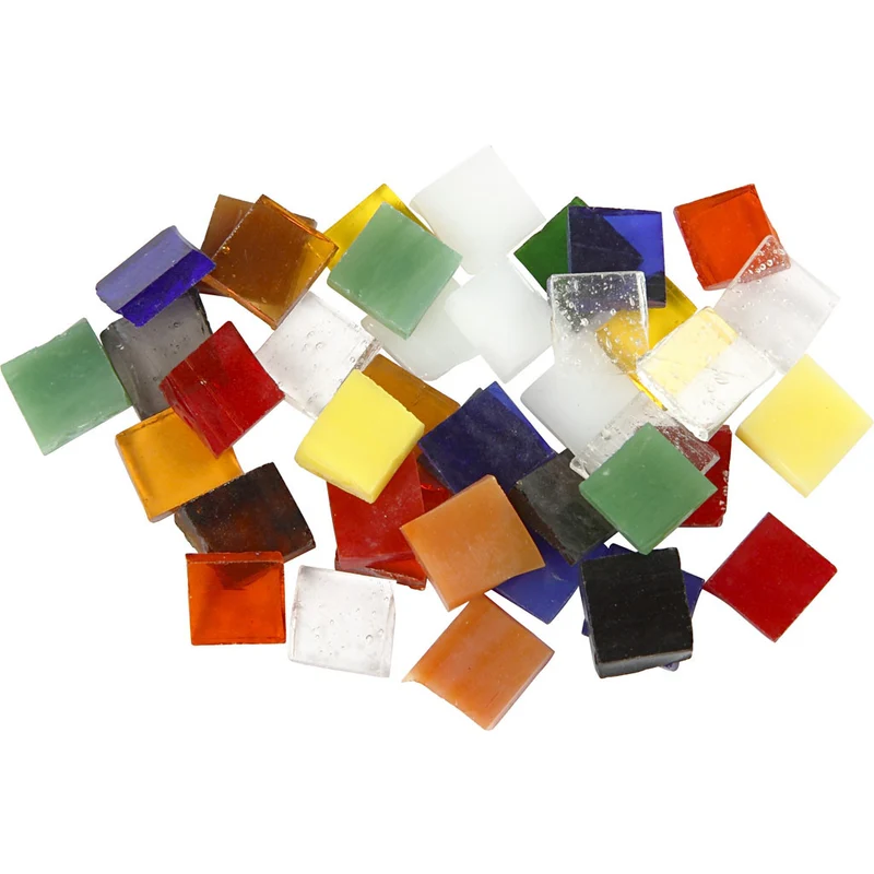 Mosaiksteine aus Glas, Größe 10x10 mm, Dicke 3 mm, ca. 700 Stk, 454 g/ 1 Pck [HOB-55553]