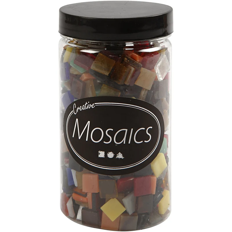 Mosaiksteine aus Glas, Größe 10x10 mm, Dicke 3 mm, ca. 700 Stk, 454 g/ 1 Pck [HOB-55553]