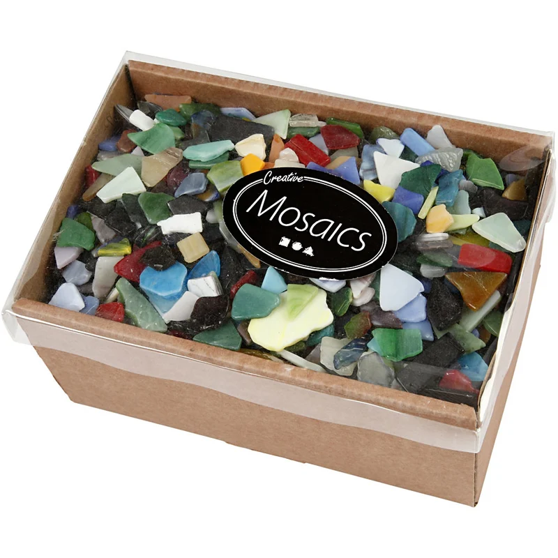 Mosaiksteine, Größe 8-20 mm, Dicke 2-3 mm, Inhalt kann variieren , Sortierte Farben, 2 kg/ 1 Pck [HOB-55527]