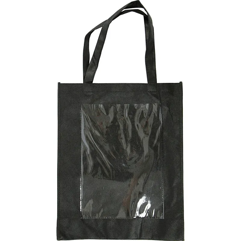 Tasche mit Front aus Kunststoff, Größe 42x34x12 cm, Schwarz, 1 Stk [HOB-49982]