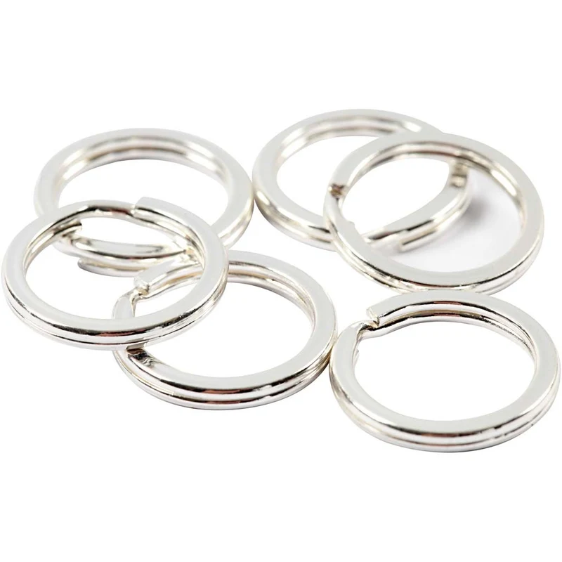 Spaltring, D 15 mm, Versilbert, 100 Stk/ 1 Pck [HOB-52605]