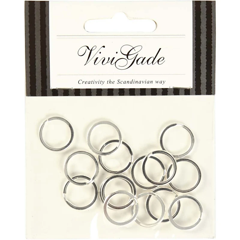 Spaltring, D 15 mm, Versilbert, 100 Stk/ 1 Pck [HOB-52605]