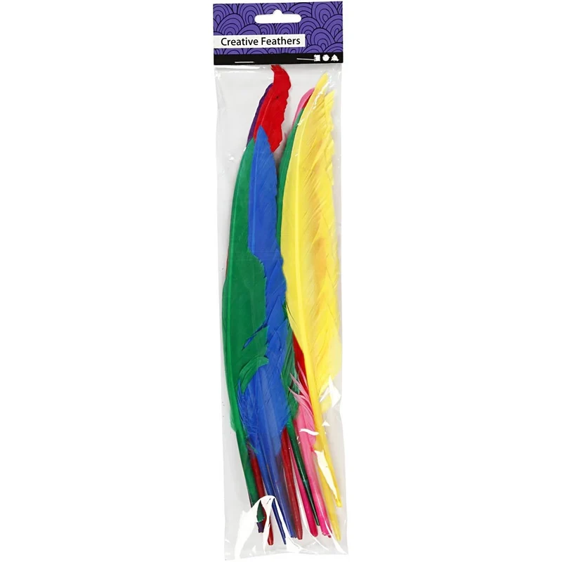 Federn, L 27 cm, Sortierte Farben, 12 Stk/ 1 Pck [HOB-51819]