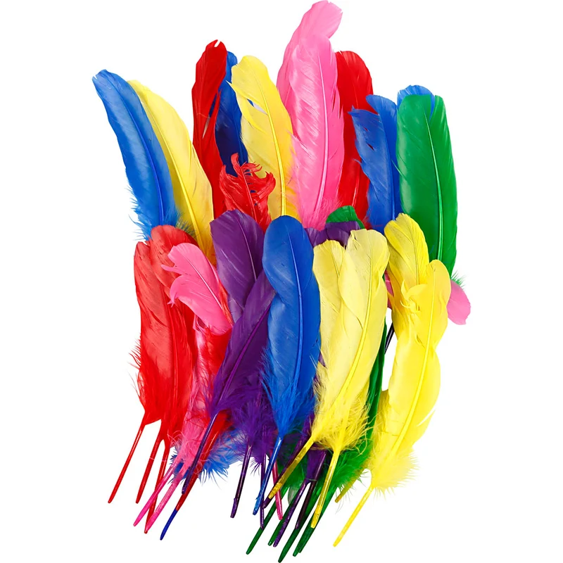 Federn, L 20 cm, Sortierte Farben, 36 Stk/ 1 Pck [HOB-51818]
