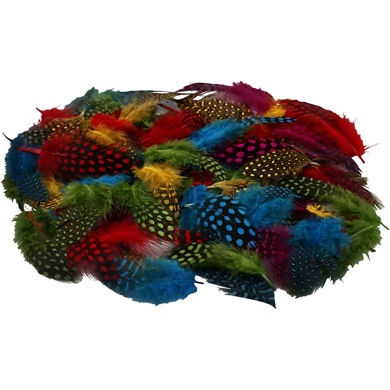 Perlhuhnfedern , Sortierte Farben, 3g/ 1 Pck [HOB-51813]