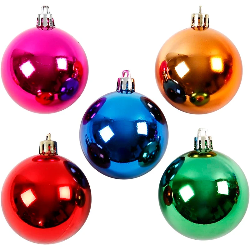 Weihnachtskugeln, D 6 cm, Kräftige Farben, 20 Stk/ 1 Pck [HOB-52165]