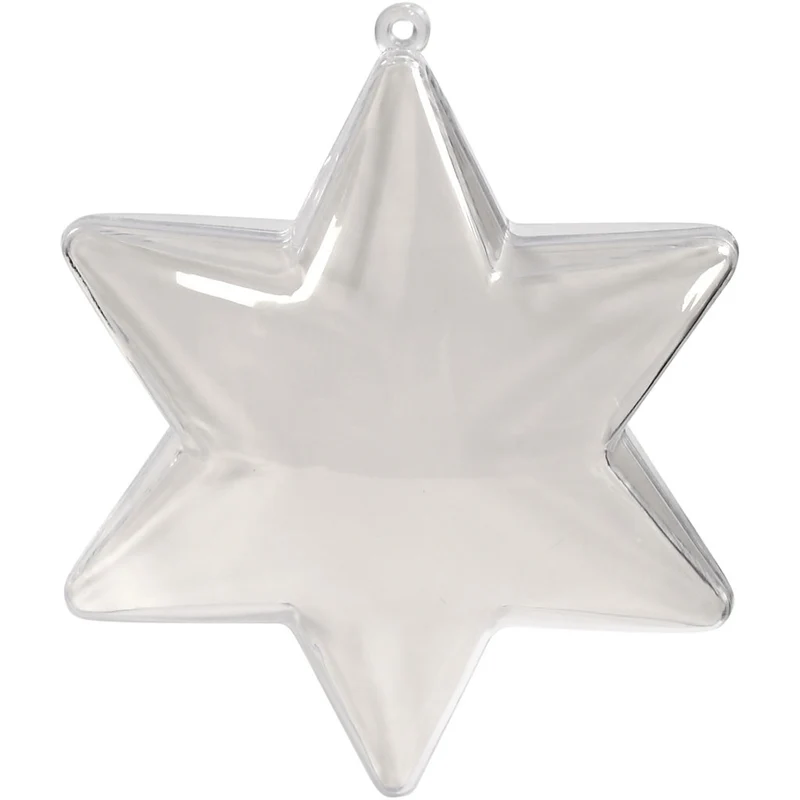 Stern-Anhänger, H 10 cm, Transparent, 5 Stk/ 1 Pck [HOB-52153]