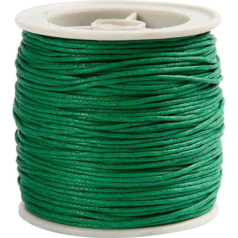 Baumwollschnur, Dicke 1 mm, Grün, 40 m/ 1 Rolle [HOB-51573]
