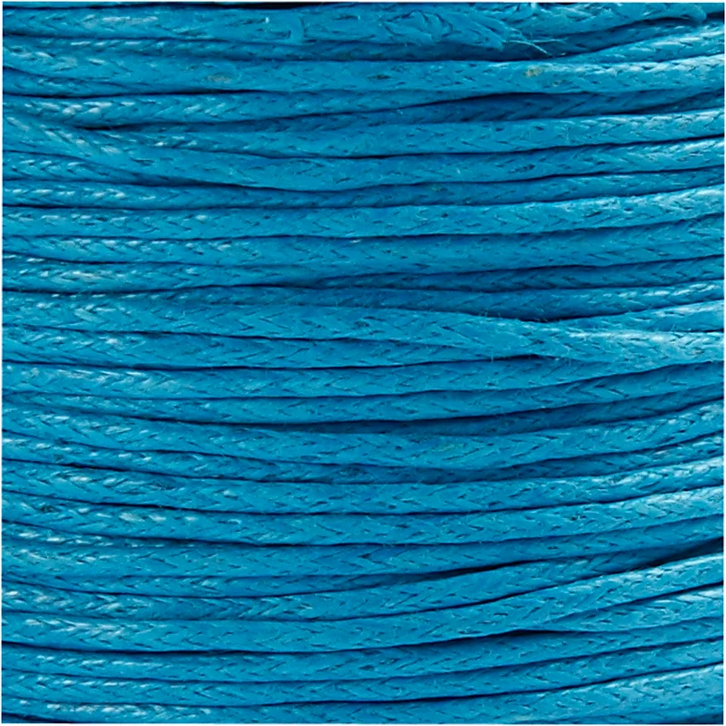 Baumwollschnur, Dicke 1 mm, Türkis, 40 m/ 1 Rolle [HOB-51572]