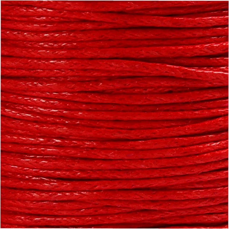 Baumwollschnur, Dicke 1 mm, Rot, 40 m/ 1 Rolle [HOB-51571]