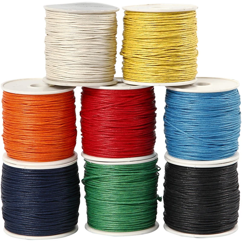 Baumwollschnur, Dicke 1 mm, Sortierte Farben, 8x40 m/ 1 Pck [HOB-51567]