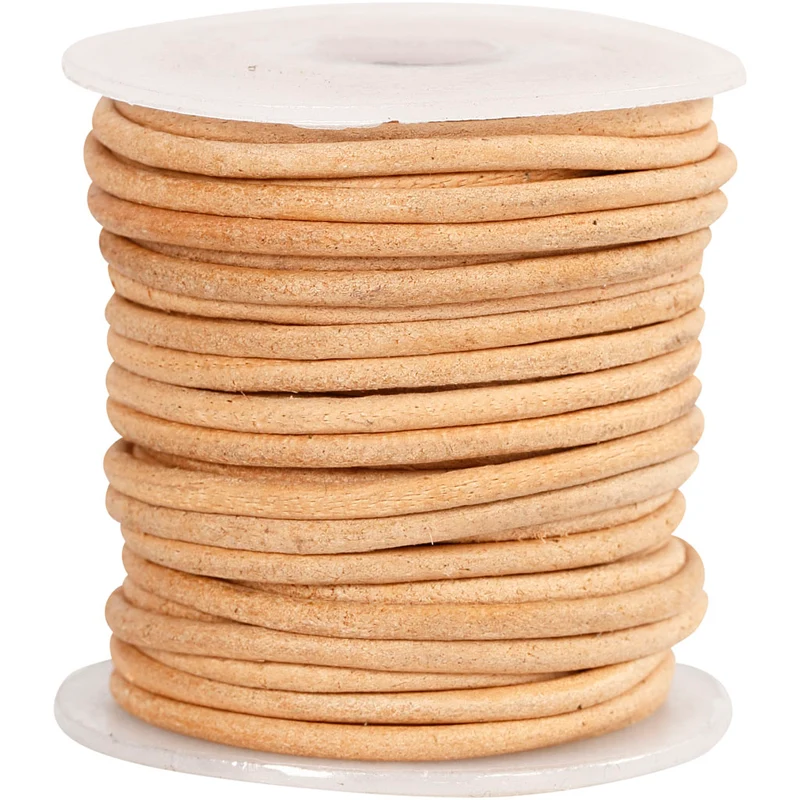 Lederband, Dicke 2 mm, Beige, 10 m/ 1 Rolle [HOB-51555]