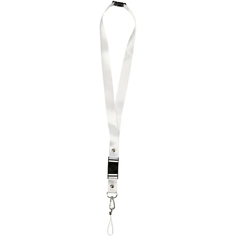 Schlüsselband, L 53 cm, B 2 cm, Weiß, 5 Stk/ 1 Pck [HOB-47401]