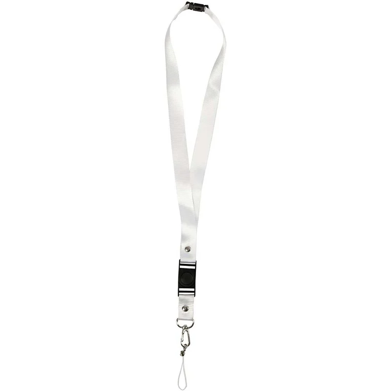 Schlüsselband, L 53 cm, B 2 cm, Weiß, 5 Stk/ 1 Pck [HOB-47401]