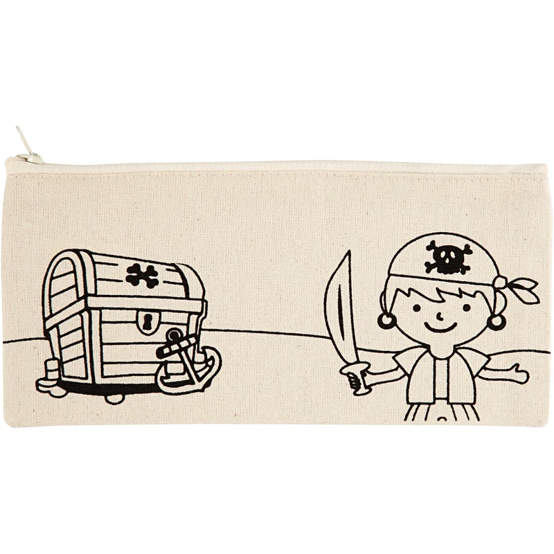 Mäppchen, Piraten, Größe 21x9 cm, 245 g, Hellnatur, 1 Stk [HOB-499661]
