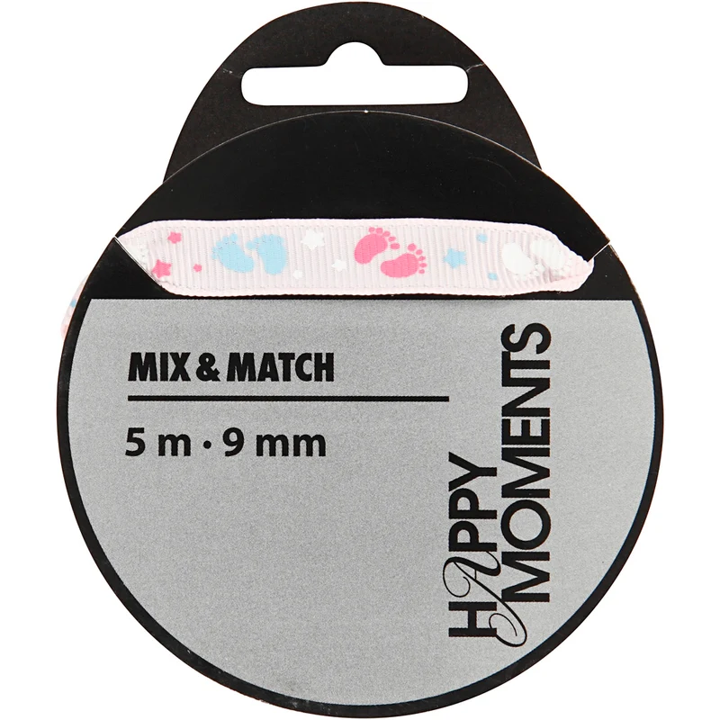 Dekoband, B 9 mm, Rosa, 5 m/ 1 Rolle [HOB-525017]