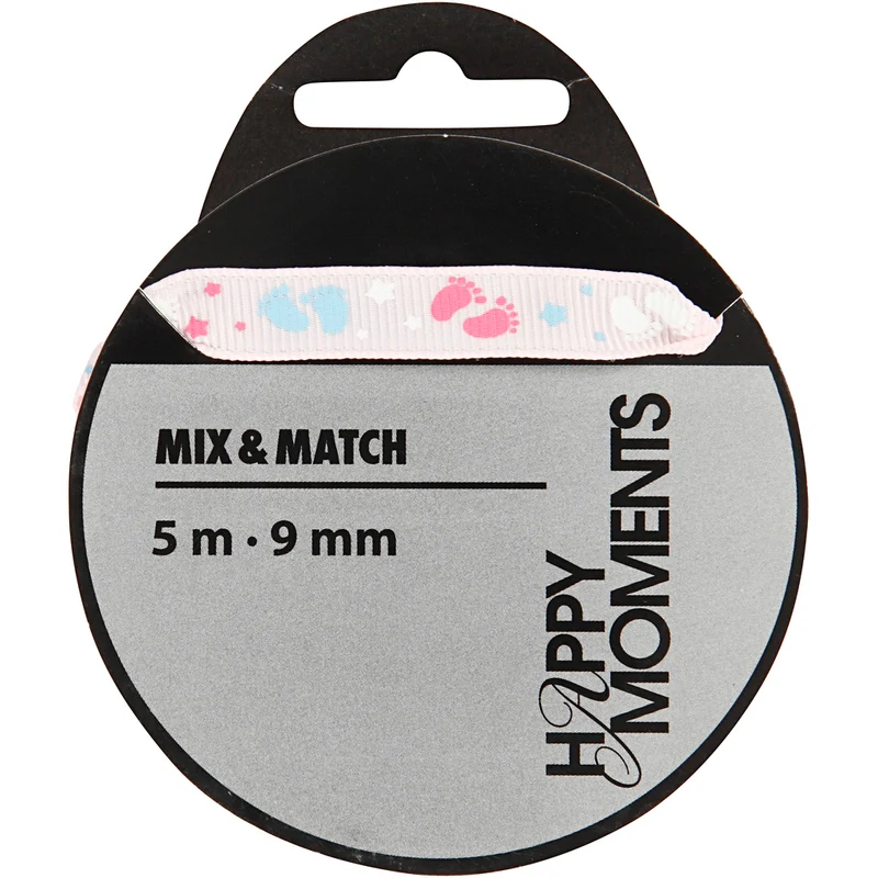 Dekoband, B 9 mm, Rosa, 5 m/ 1 Rolle [HOB-525017]