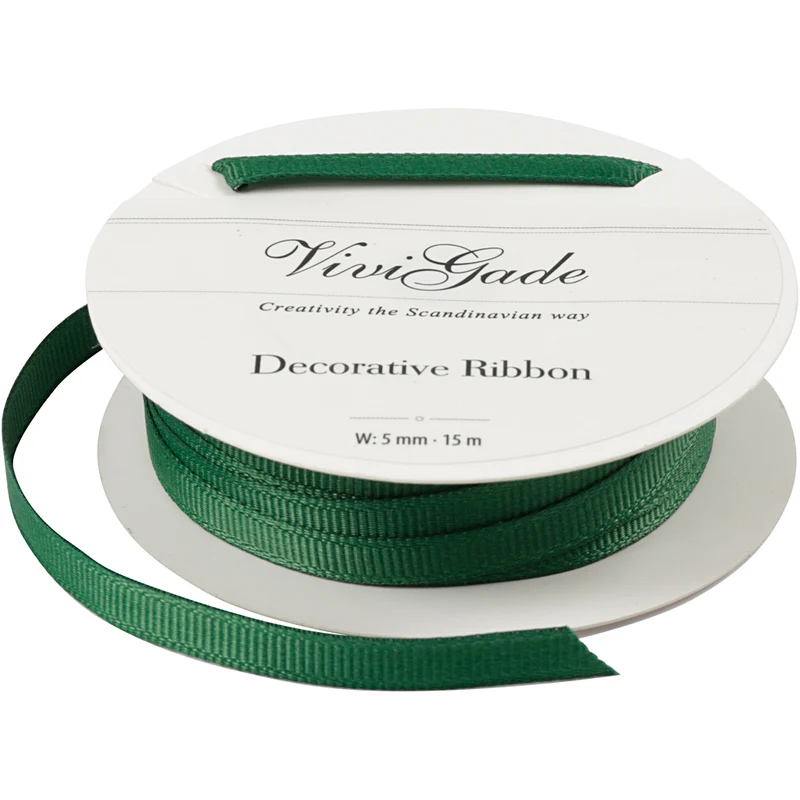 Zierband, B 6 mm, Grün, 15 m/ 1 Rolle [HOB-52479]