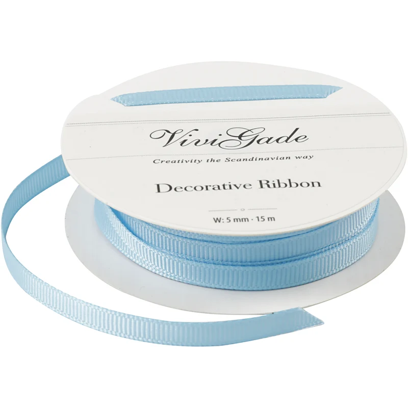 Zierband, B 6 mm, Hellblau, 15 m/ 1 Rolle [HOB-52477]
