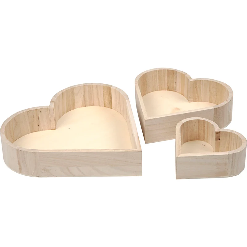 Schalen in Herzform, H 13-25 cm, T 5-5,2 cm, 3 Stk/ 1 Pck [HOB-57452]