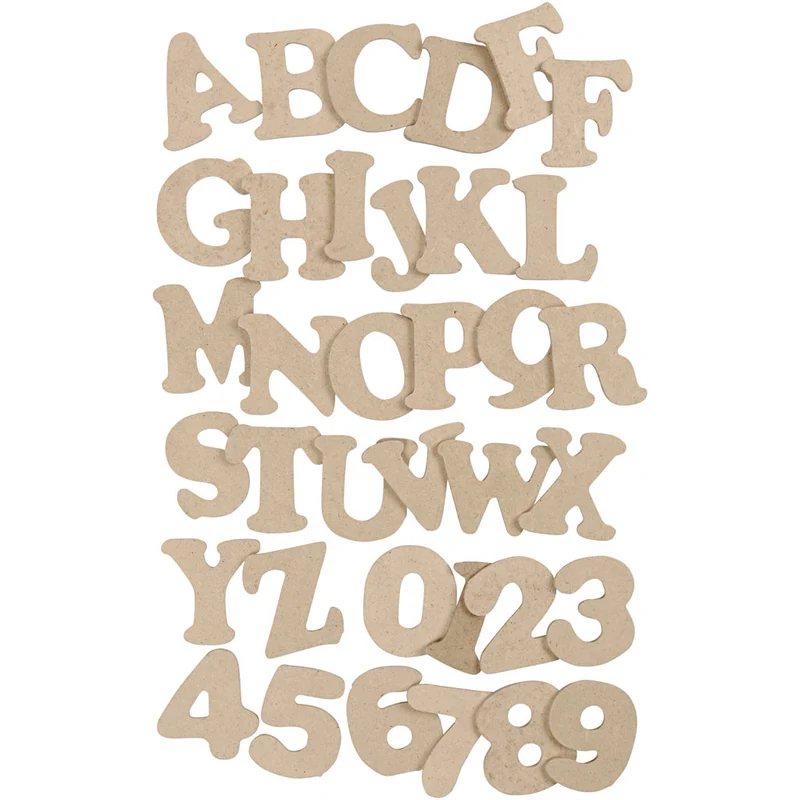 Buchstaben & Zahlen, H 4 cm, Dicke 2,5 mm, 36x10 Pck/ 1 Pck [HOB-57448]