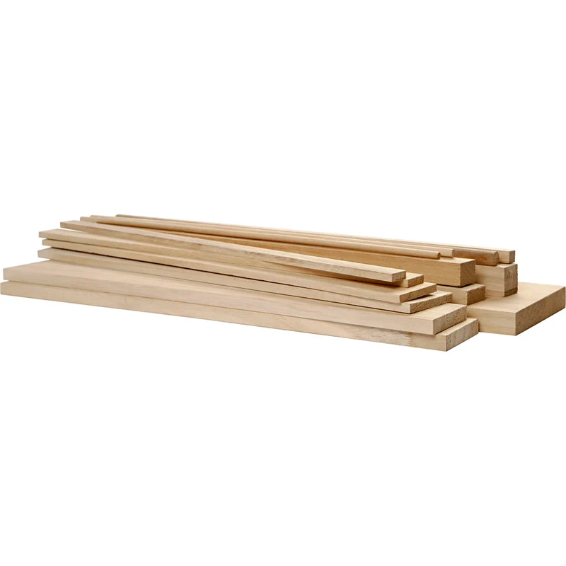 Holzbauteile, L 37 cm, B 1,5-10,5 cm, 194 Stk/ 1 Pck [HOB-57400]