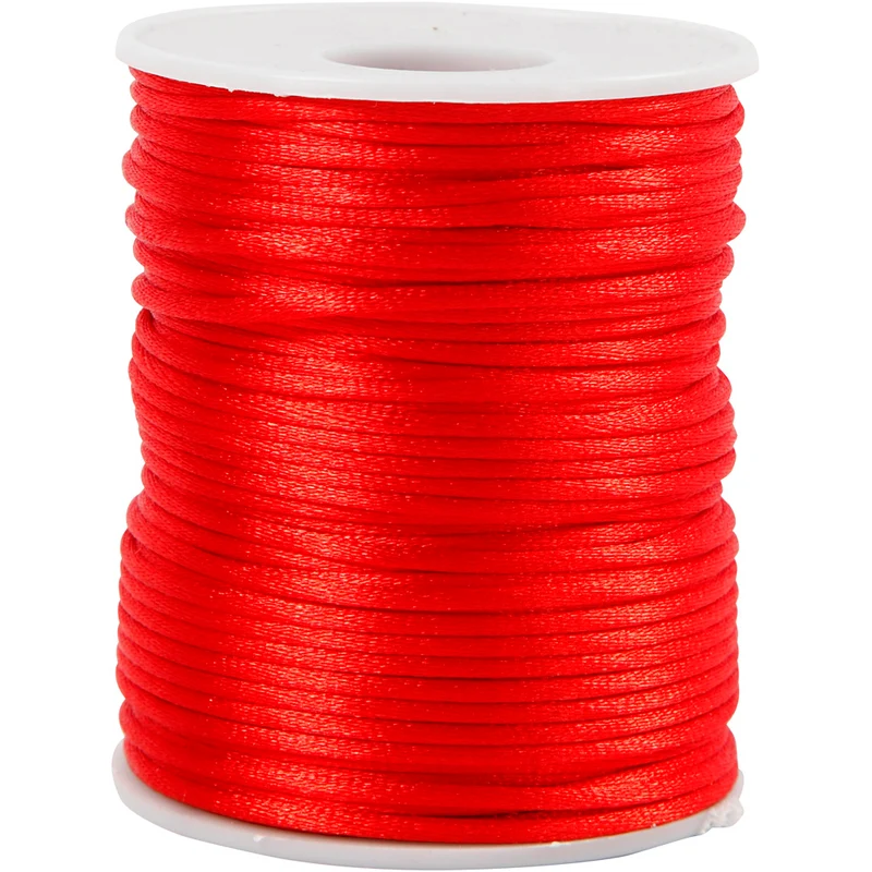 Satinband, Dicke 2 mm, Rot, 50 m/ 1 Rolle [HOB-515508]