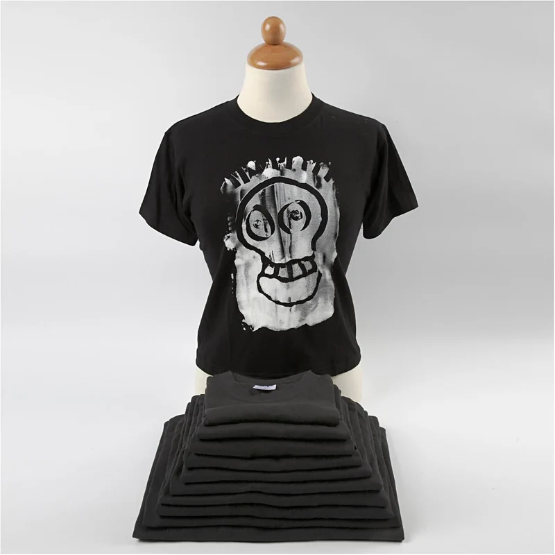T-Shirt, B 32 cm, Größe 3-4 Jahre, Rundhalsausschnitt, 145 g, Schwarz, 1 Stk [HOB-47220]