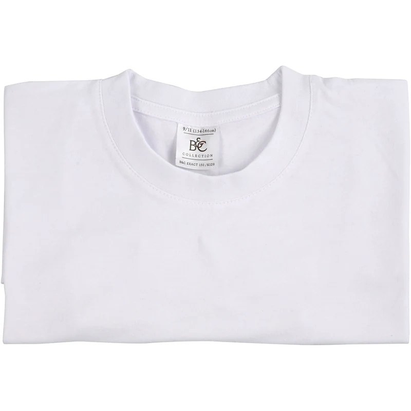 T-Shirt, B 42 cm, Größe 9-11 Jahre, Rundhalsausschnitt, 145 g, Weiß, 1 Stk [HOB-47207]