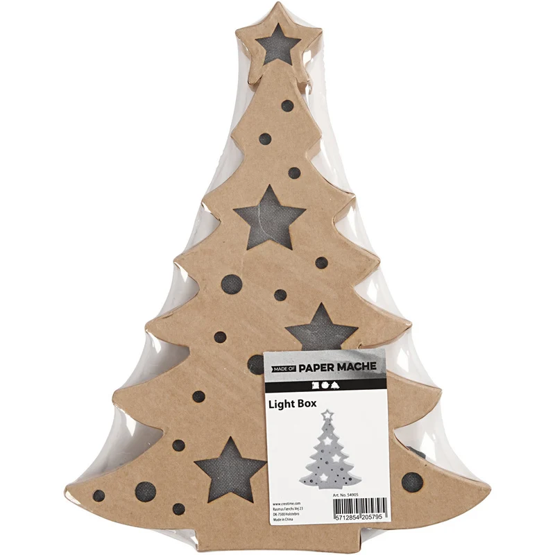 Leuchtende Pappmaché-Figur, Weihnachtsbaum, H 27 cm, T 4 cm, B 21,5 cm, 1 Stk [HOB-54905]