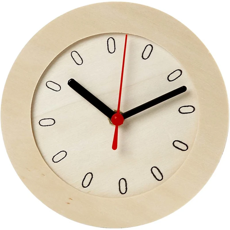 Uhr mit Holzrahmen, D 15 cm, 1 Stk [HOB-544260]