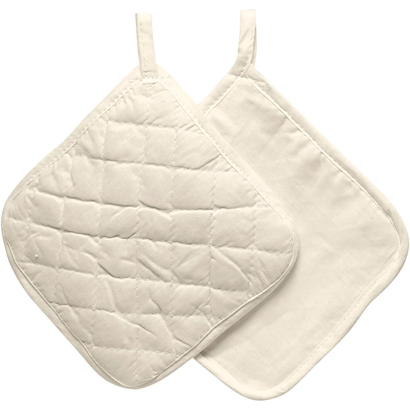 Topflappen, Größe 20x20 cm, 115 g, Hellnatur, 4 Stk/ 1 Pck [HOB-499111]