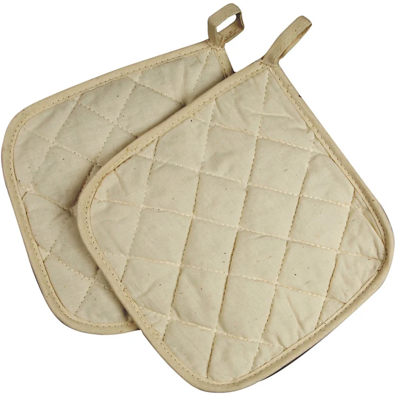 Topflappen, Größe 20x20 cm, 115 g, Hellnatur, 4 Stk/ 1 Pck [HOB-499111]