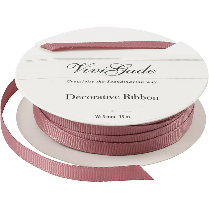 Zierband, B 6 mm, Rosa, 15 m/ 1 Rolle [HOB-52476]