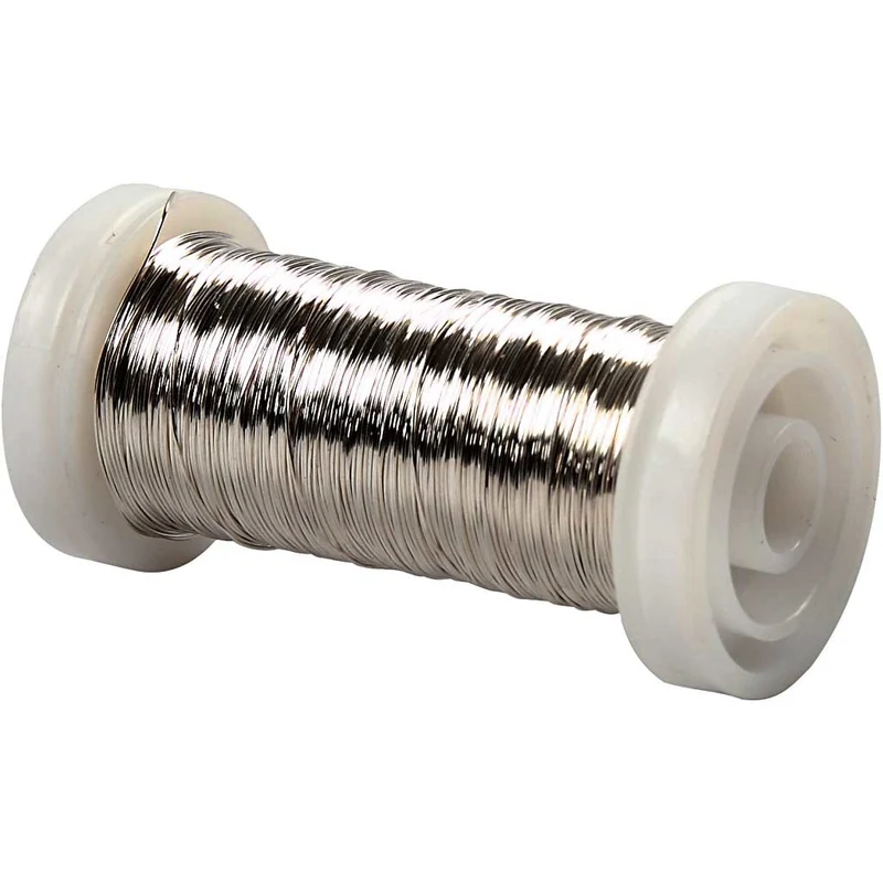 Silberdraht, Dicke 0,3 mm, Versilbert, 50 g, 100 m/ 1 Rolle [HOB-51736]
