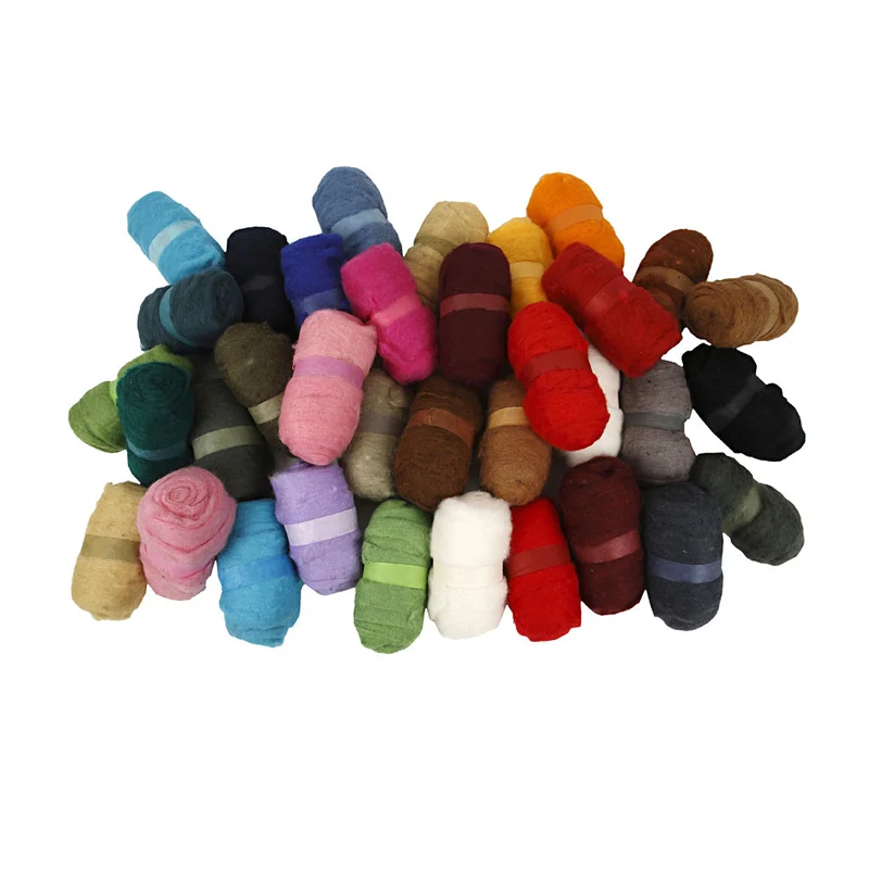 Kardierte Wolle , Sortierte Farben, 35x100 g/ 1 Pck [HOB-45198]