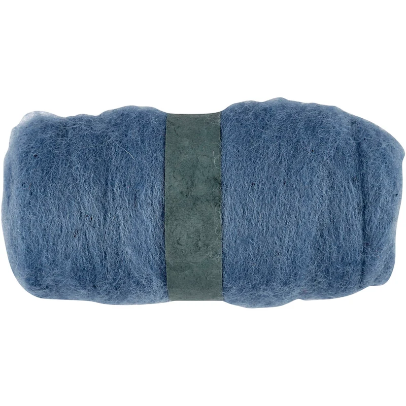 Kardierte Wolle , Himmelblau, 100 g/ 1 Bündl. [HOB-451850]