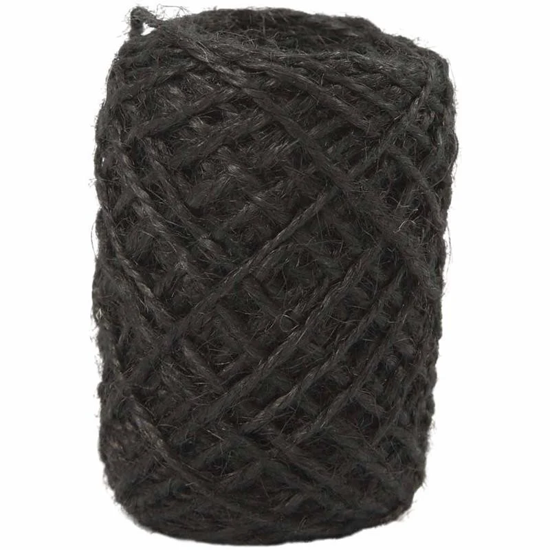 Naturhanf-Schnur, Dicke 1-2 mm, Schwarz, 30 m/ 1 Rolle [HOB-503243]