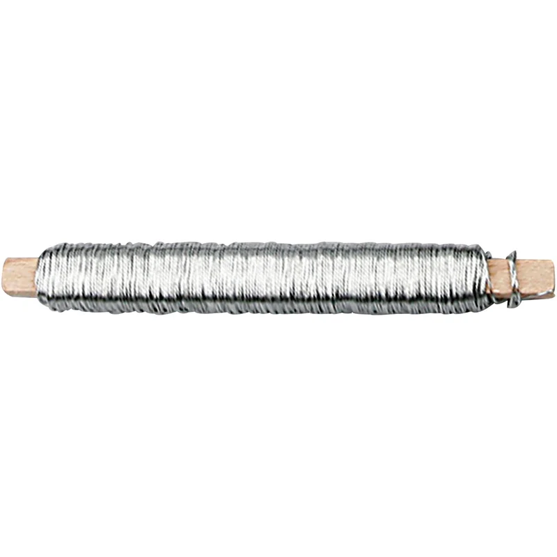 Blumendraht, Dicke 0,6 mm, Silber, 10x100 g, 10x50 m/ 1 Pck [HOB-51724]