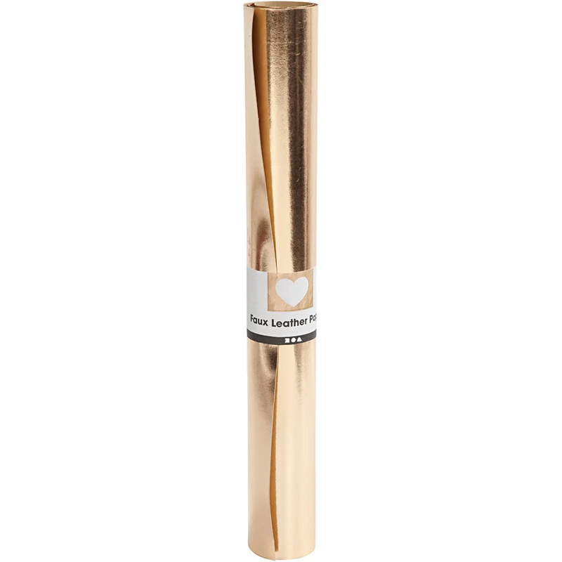 Kunstlederpapier, B 49 cm, Einfarbig,Foliedetails, 350 g, Rosa gold, 1 m/ 1 Rolle [HOB-498949]