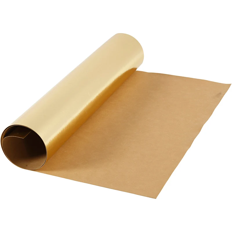 Kunstlederpapier, B 49 cm, Einfarbig,Foliedetails, 350 g, Gold, 1 m/ 1 Rolle [HOB-498948]